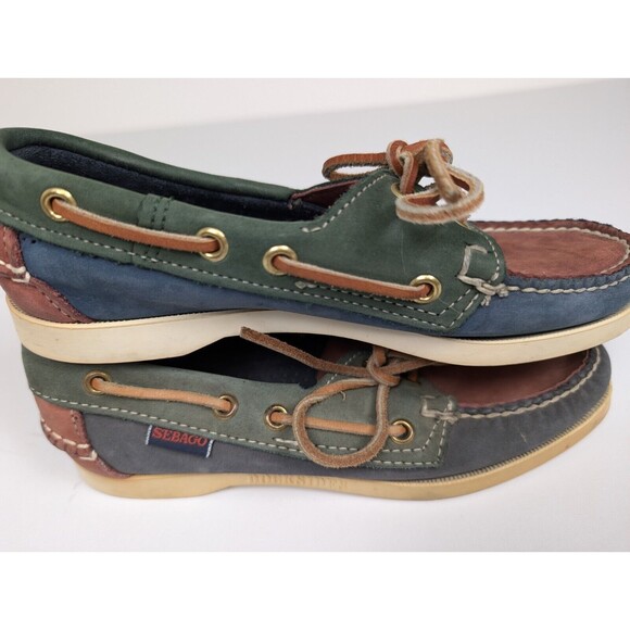 Sebago Shoes Womens Size 5 Docksides Colorblock Multicolor Boat - Picture 4 of 9